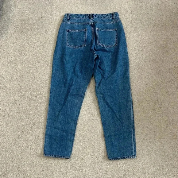 Denim Co. Medium Wash Blue High Waisted Cotton Straight Leg Jeans Size 8 - Picture 4 of 9